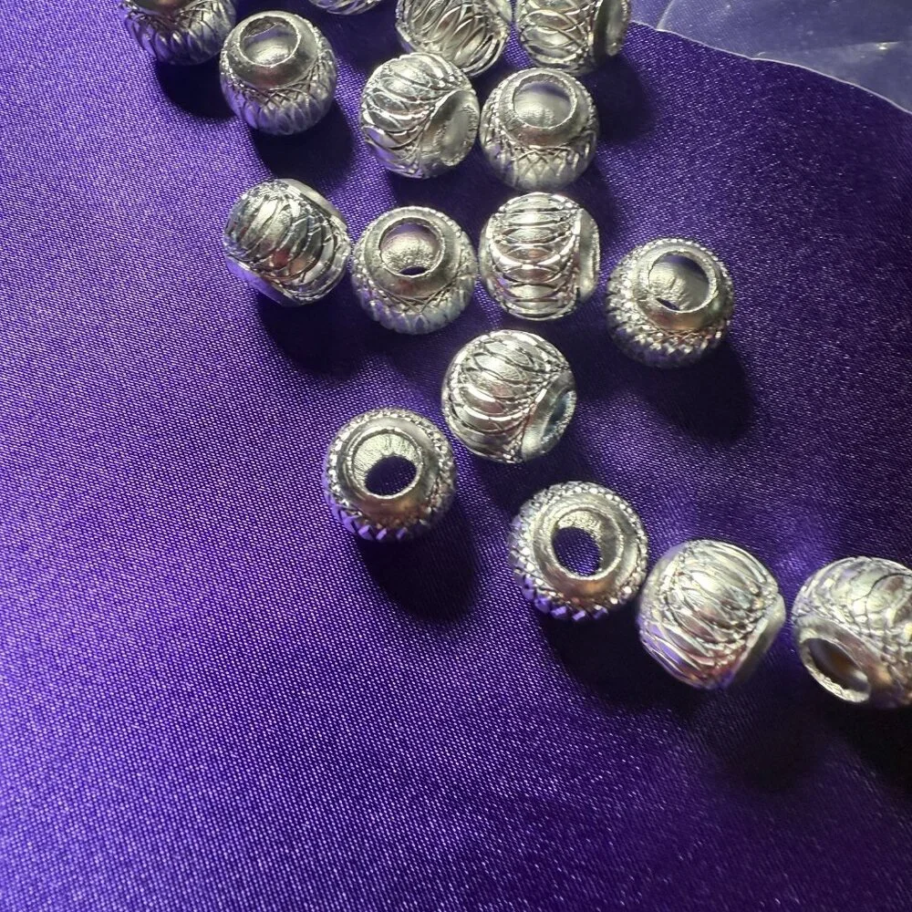 NEW📌 100 Aluminium Round bead 9mm Silver color for Jewelry Making - Craft